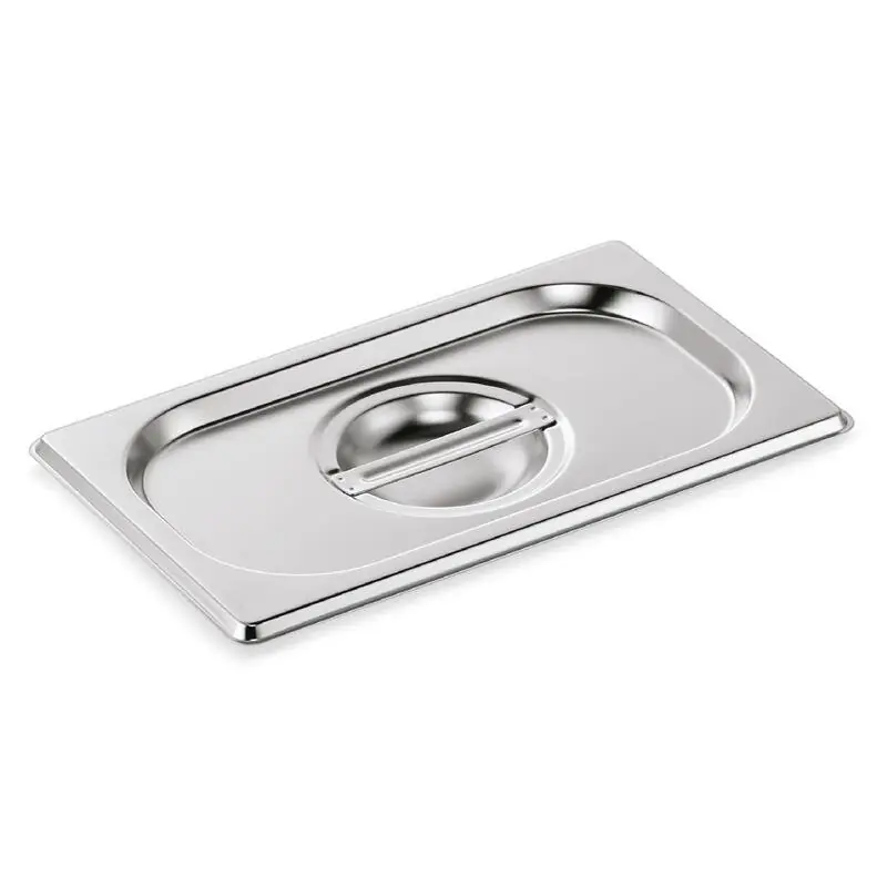 GN-Behälter Deckel 1/4 aus Edelstahl, ohne Löffelaussparung Neue Ware