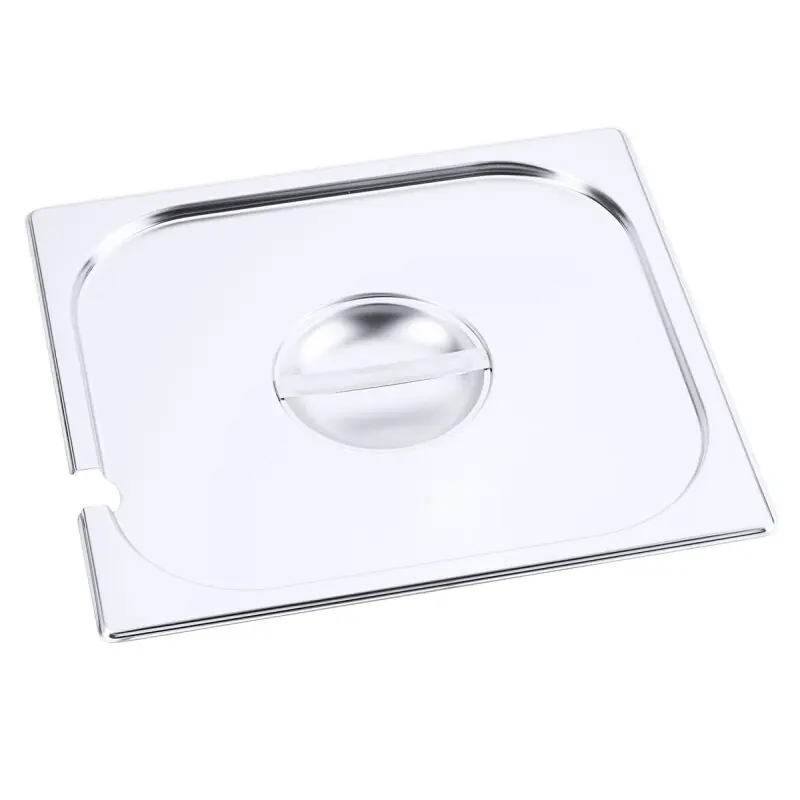 Top-Seller GN Behälter Deckel 2/3 aus Edelstahl, mit Löffelaussparung