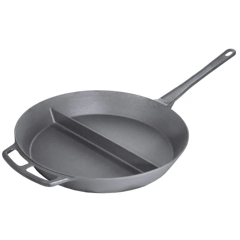 Riesenpfanne mit Stiel und Doppelgriff, Stiel abnehmbar, Mittelsteg - Ø 80 cm - H: 12 cm - 48 KG Sofort Bestellen