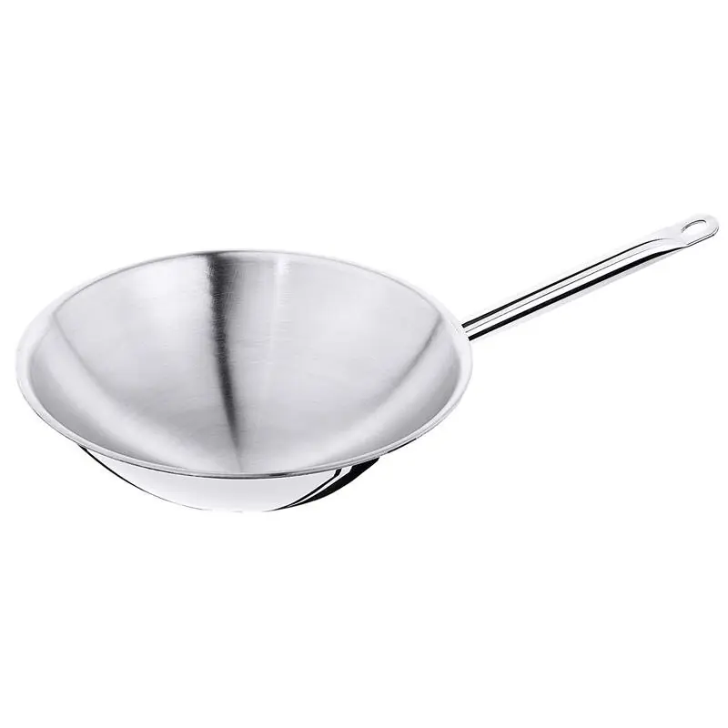 Wok aus Edelstahl mit rundem Boden, Ø innen 36 cm Neue Kollektion