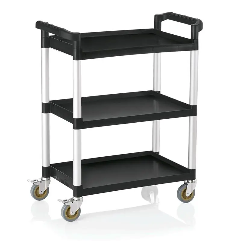 Servierwagen aus Kunststoff mit Alurahmen, 3 Borde, 82x41x97 cm Neu Im Sortiment