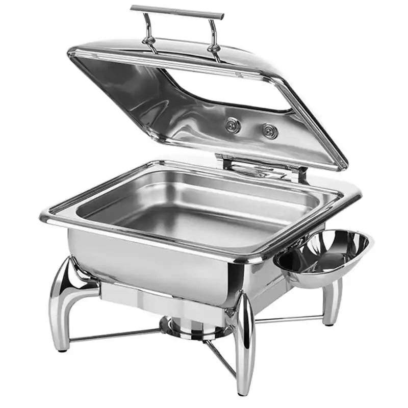Chafing Dish GLOBE GN 2/3 mit Glas-Deckel - 5,5 Ltr Beliebt
