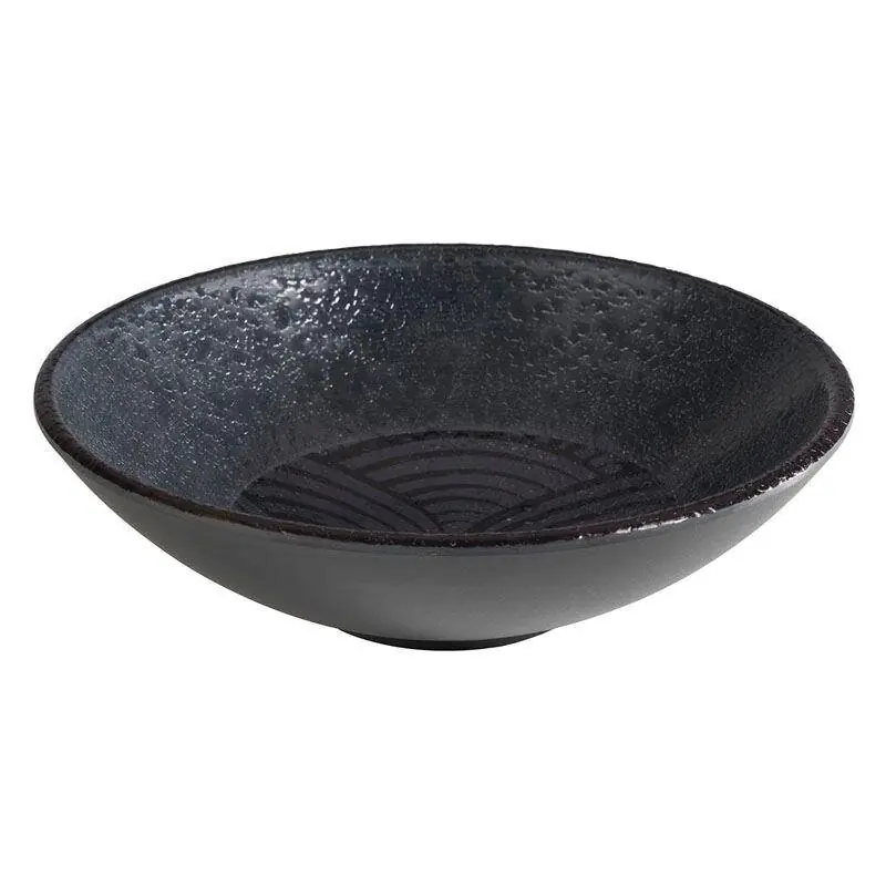 Kracherpreis Melamin Schale DARK WAVE, Wellenoptik schwarz/grau, Ø 17,5 cm, H: 5 cm, Inhalt: 0,5 Liter