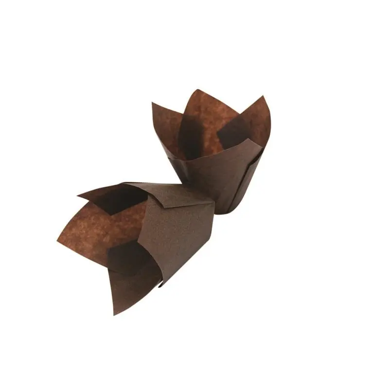 Neu Muffinform Tulpe braun, Boden Ø 50 mm, Höhe 55 mm
