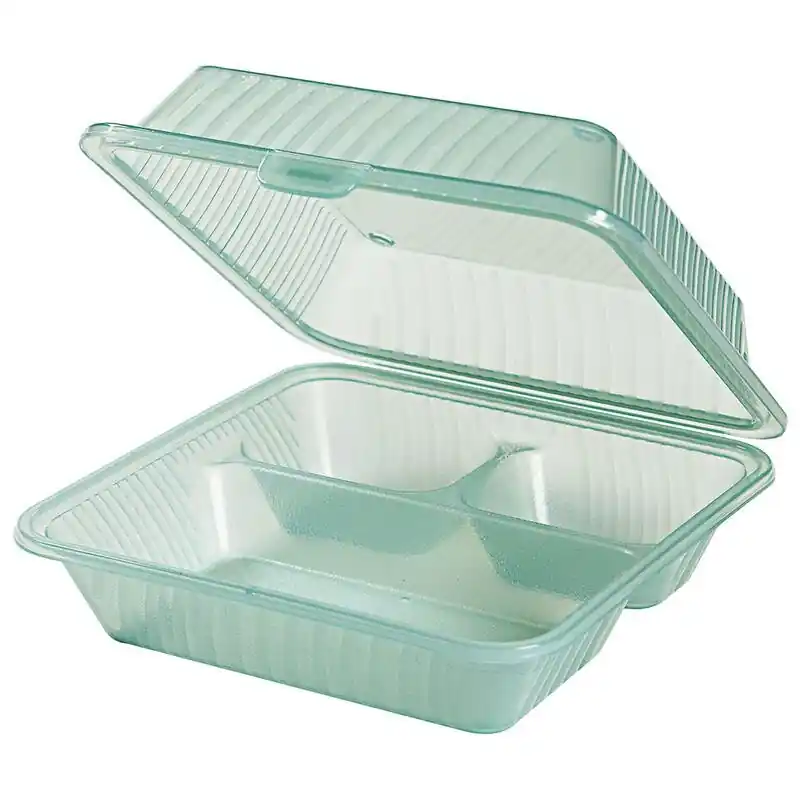 Eco-Takeouts Behälter, grün 3 Fächer 23 x 23 x 9 cm Neue Kollektion