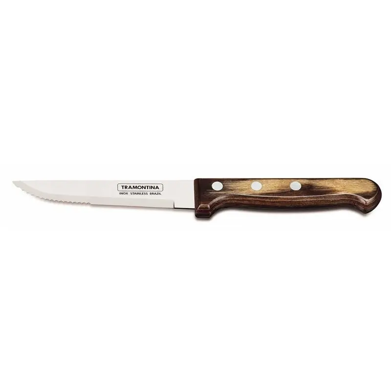 Tramontina Steakmesser Gaucho mit Holzgriff, braun, Länge: 23,5 cm Neu Im Sortiment