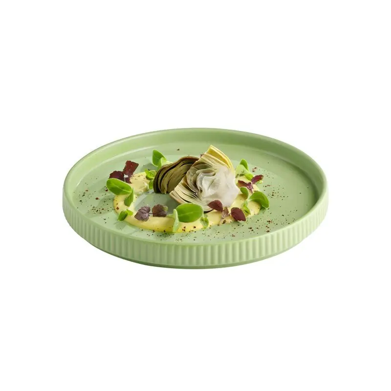 Teller -THE GRID-, Ø 20 cm, H: 2,5 cm, Porzellan, Farbe: salbei Neu Im Sortiment