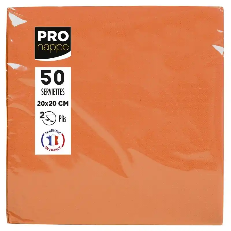 Cocktail-Servietten, mikrogeprägt (Point-to-Point), Tissue, 1/4 Falz - 20x20cm - Orange (800 Stück) Finale Aktion