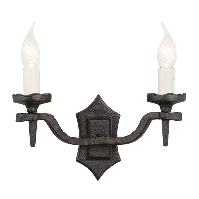 Schmiedeeisen Wandleuchter CAMELOT 5 Schwarz Lampe Heißes Angebot