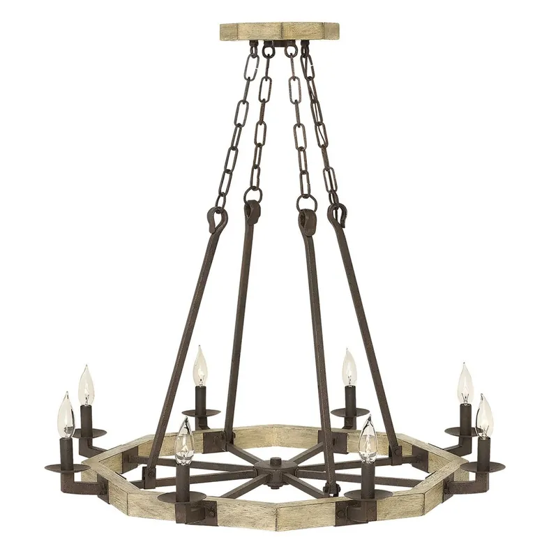 Kronleuchter VIVIA Holz 6xE14 kürzbar Ø63cm Lampe Sale
