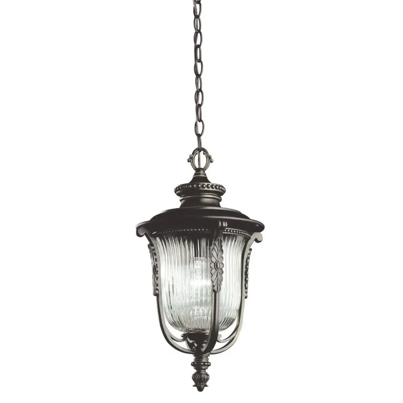 Außen Hängelampe MORGANA Riffelglas verstellbar Heißes Angebot