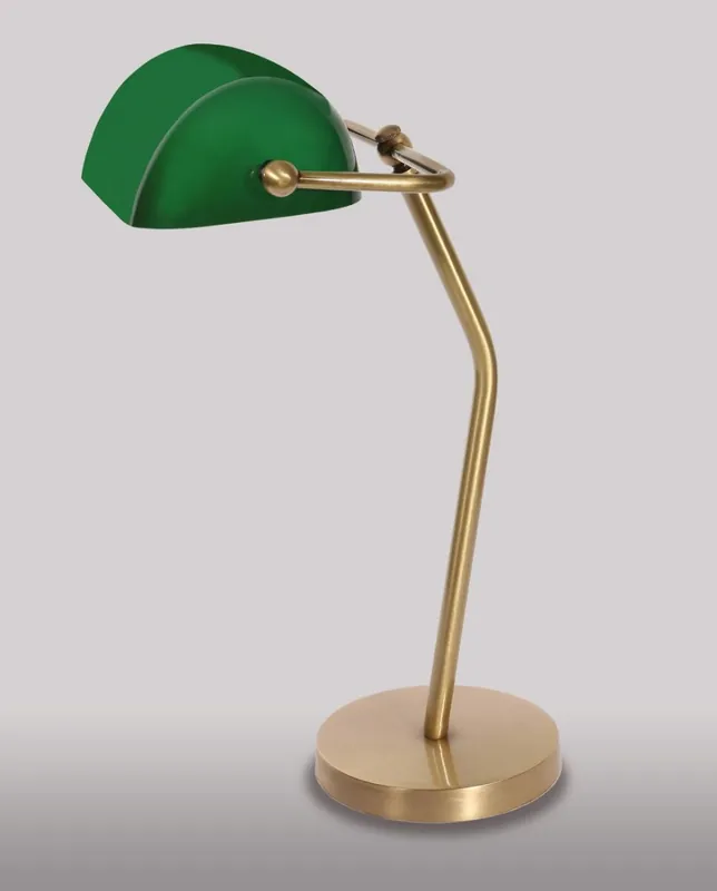 Billig Bankerlampe Grün Bronze Echt-Messing MINISTERO