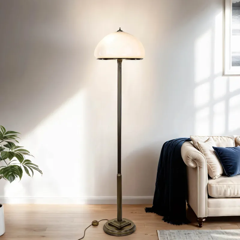 Stehlampe MARLOW in Messing antik 170cm Wohnzimmer Nur Heute