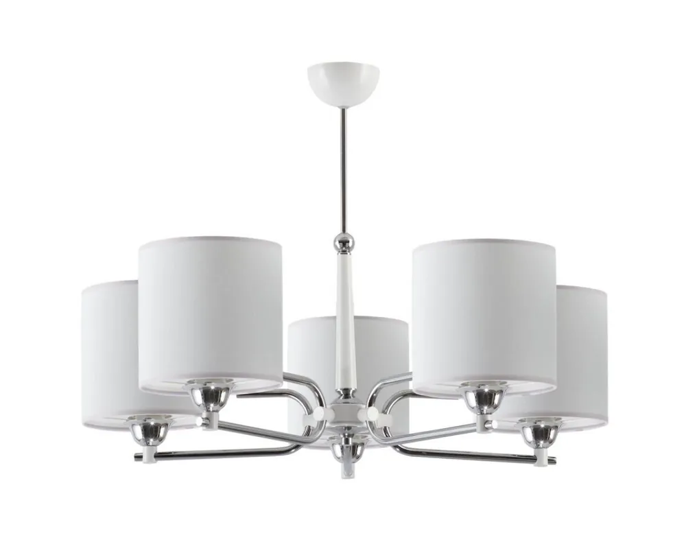 Deckenlampe Grau Chrom Weiß Ø72cm 5x E27 Esszimmer Sonderangebot