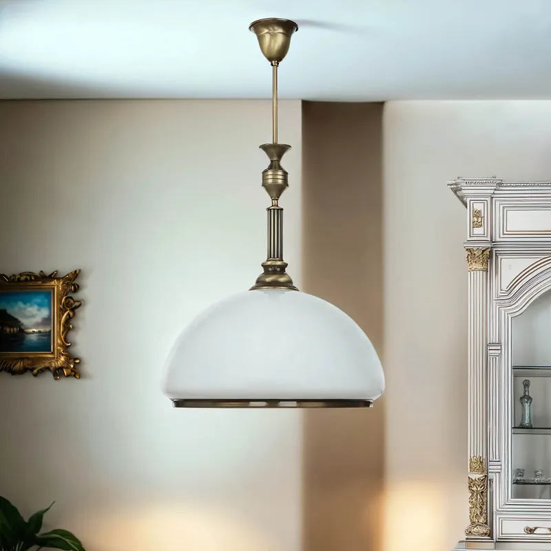 Finale Aktion Deckenleuchte rund Ø40cm Messing antik Weiß Lampe