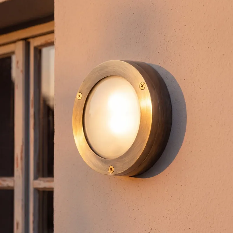 Preisknaller Außenlampe Rund Messing Wand Haus Terrasse