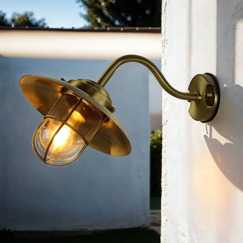 Wandlampe Außen Rustikal Messing IP43 Hof Balkon Kracherpreis
