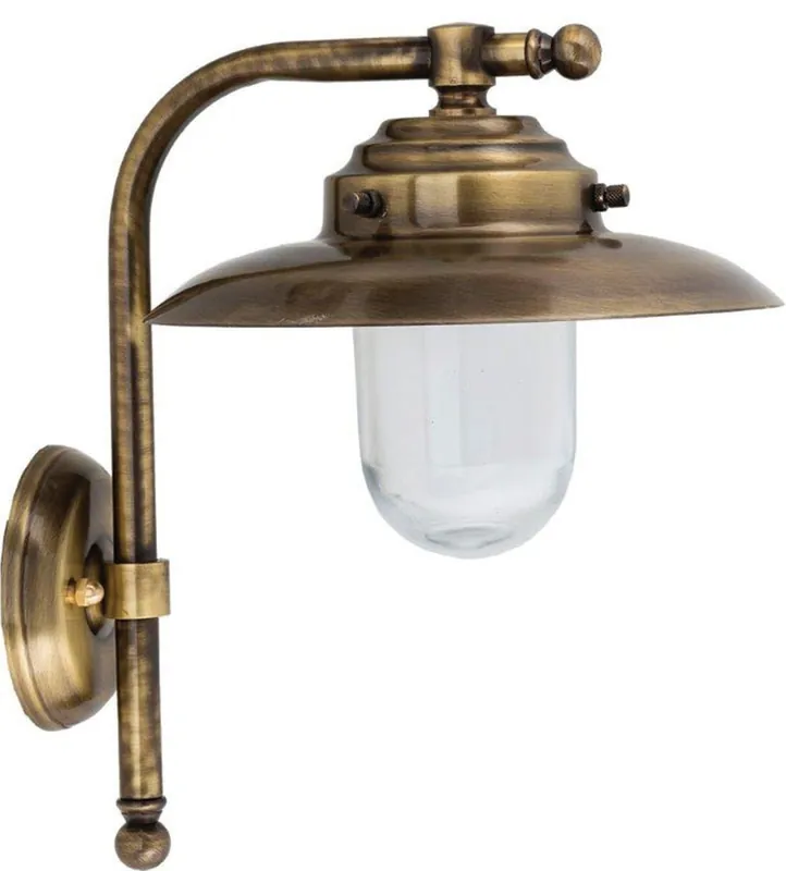 Günstig Wandlampe Außen aus Messing Glas Haustür Maritim