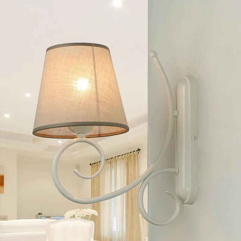 Angebot Beige Wandlampe Stoff Landhaus ABUELA Leuchte