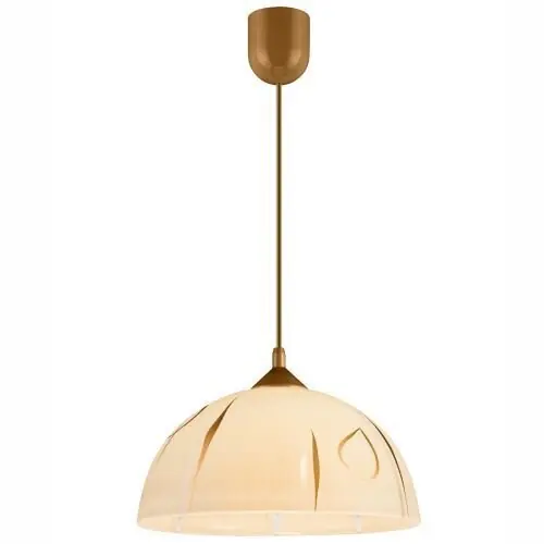 Hängeleuchte Rund Gold Retro Esstisch Glas Lampe Neue Ware