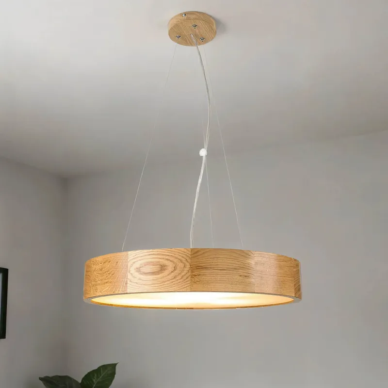 Meistverkauft Hängelampe Holz Eiche Glas 3-flmg Ø47cm Küche