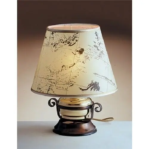 Abverkauf Kleine Tischlampe Creme Messing rund 34cm Maritim