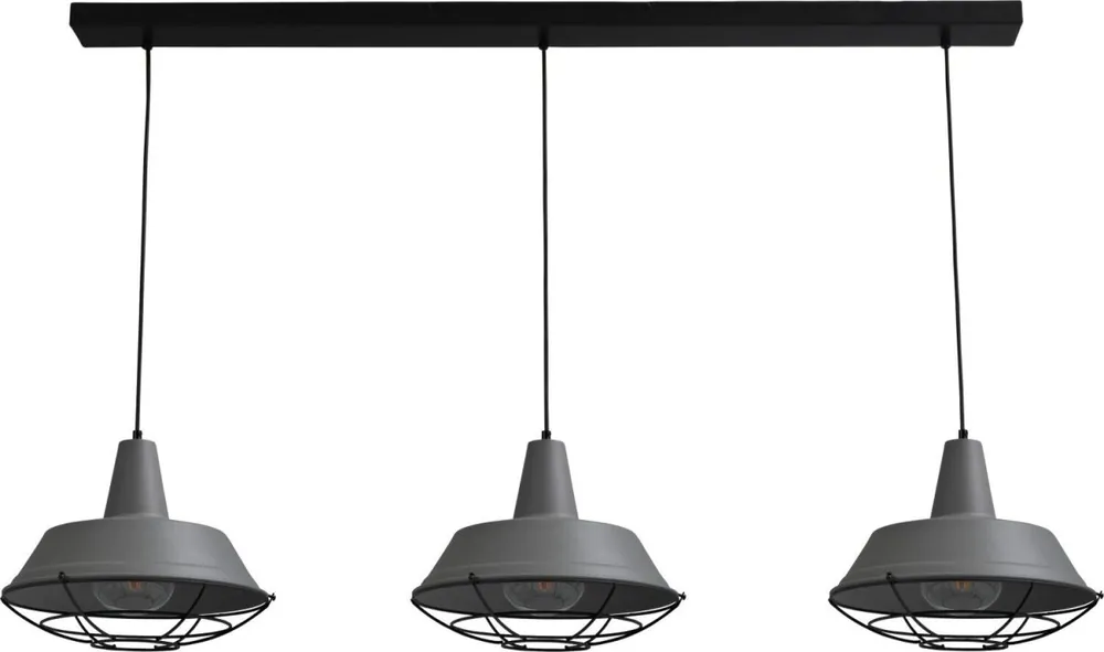 Lange Hängeleuchte Grau L:130cm Ø35cm Ziergitter Billig