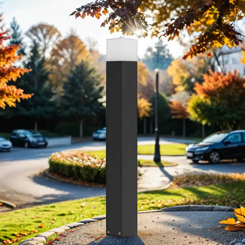 Neue Kollektion Gartenlampe Schwarz eckig 83cm E27 IP44
