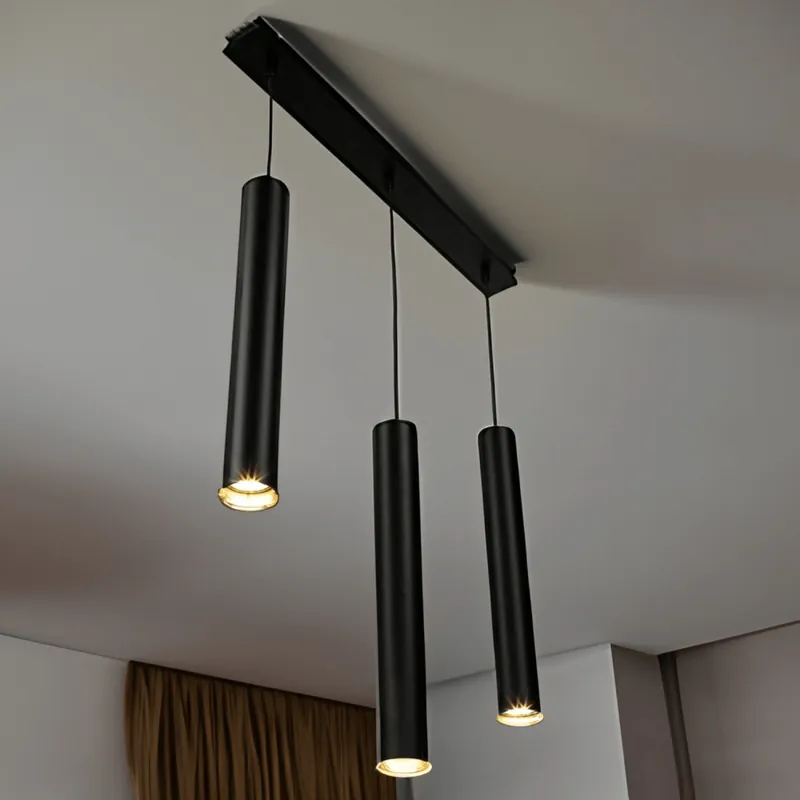 Top-Seller Elegante Pendelleuchte Schwarz 3-flammig Metall