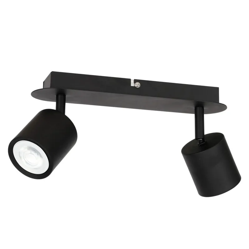 Begrenztes Angebot Deckenstrahler Schwarz Metall 2 flammig GU10