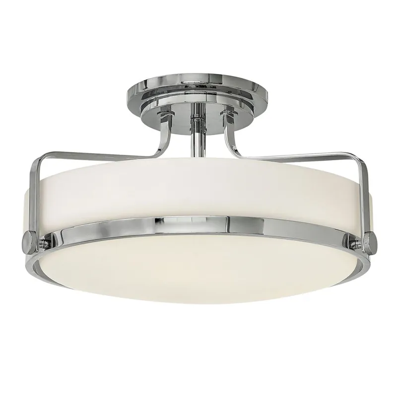 Deckenleuchte Weiß Chrom Glasschirm Jugendstil Mega-Angebot