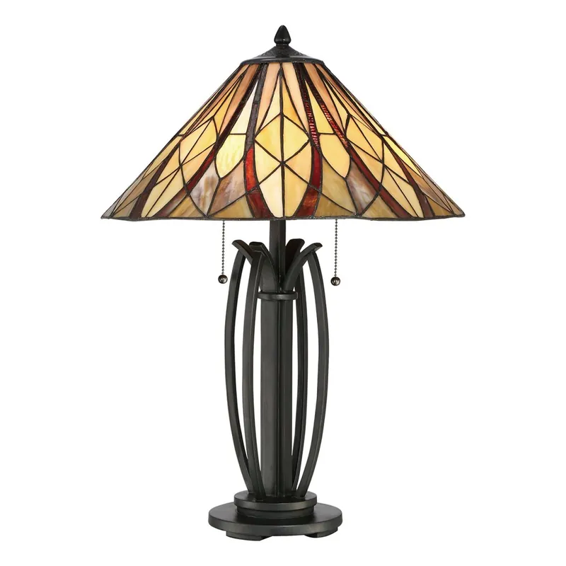 Neue Kollektion Tischleuchte Tiffany Stil E27 65 cm 2 Zugschalter