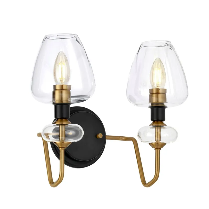 Markenprodukt Wandlampe mit Schirm Metall Glas Klassisch MAIYA