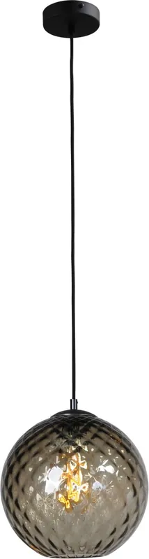Letzte Chance Hängeleuchte Rauchglas Schwarz Ø 30 cm E27 EASTON
