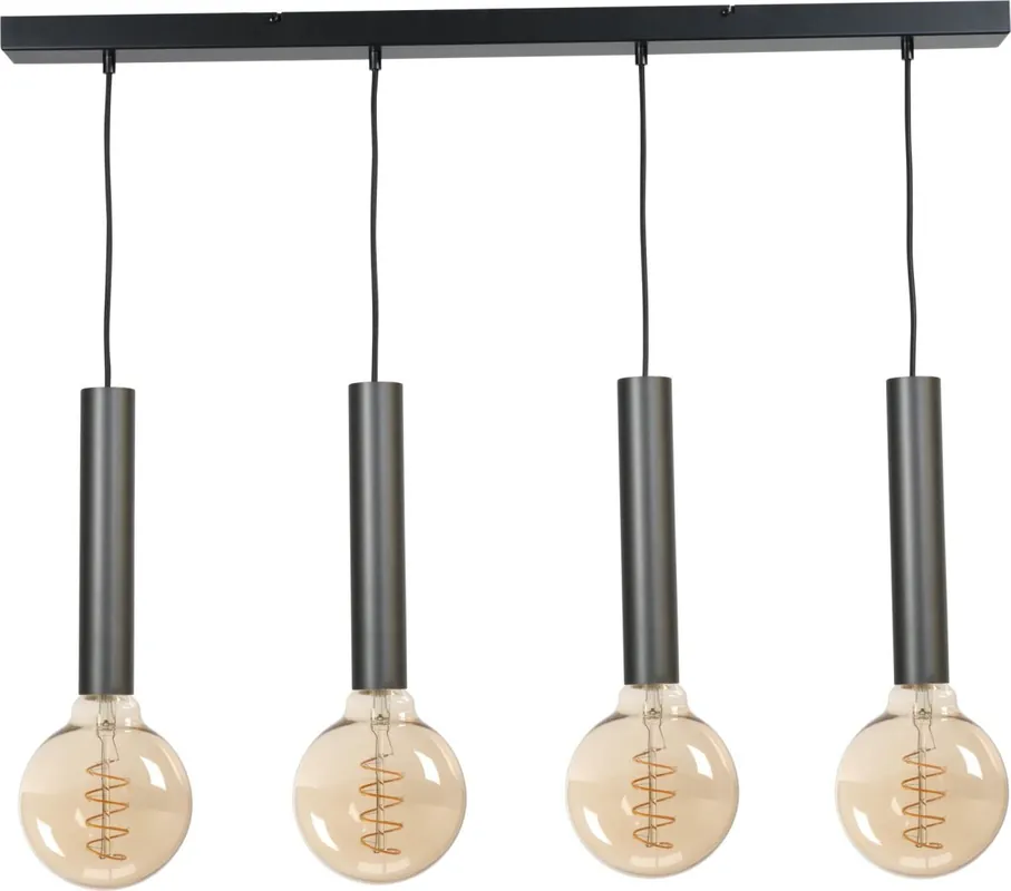 Elegante Hängelampe Esstisch Schwarz für 4x E27 Metall Begrenztes Angebot