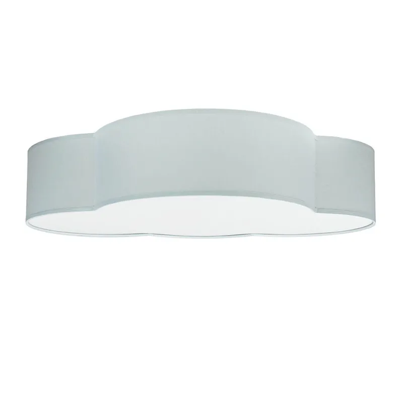 Wolkenlampe Kinderzimmer Grau Stoff 62 cm lang 4x E27 Sonderaktion
