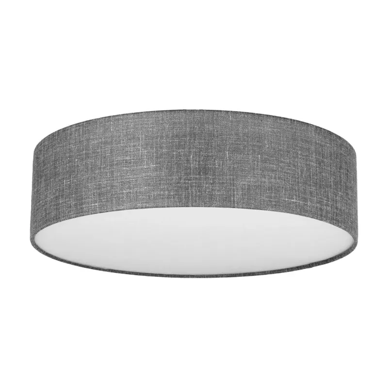 Deckenlampe Grau rund flach Ø 60 cm Stoffschirm Modern Neue Ware