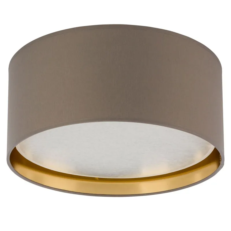 Deckenlampe Stoff rund Ø 45 cm Beige Gold blendarm Neue Ware