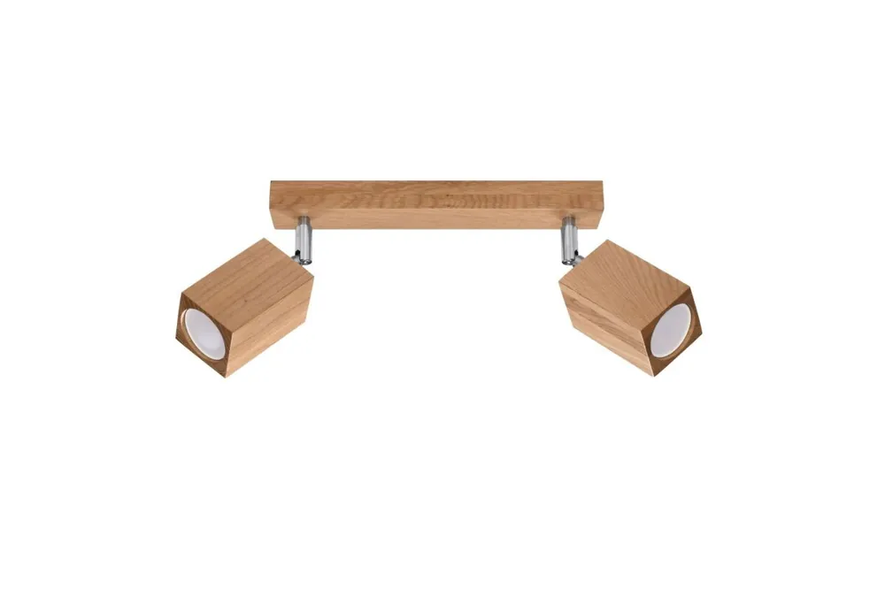 Schnäppchen Deckenspot Modern Holz 2-flammig 30 cm lang GU10 wohnlich