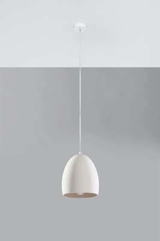 Preiswert Pendelleuchte Weiß Ø 30 cm Keramik bemalbar E27 TEVEL