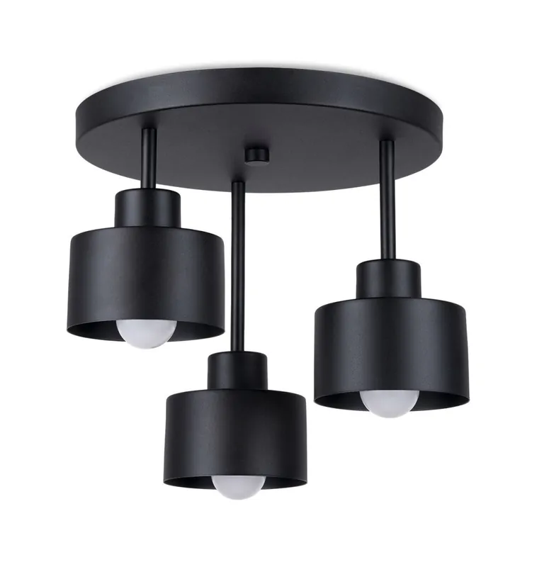 Deckenlampe Schwarz Metall 3-flammig Ø 32 cm E27 Rabatt