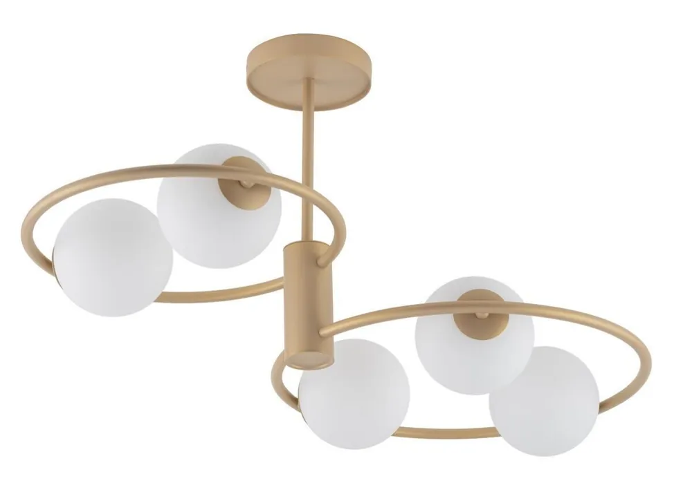 Gemütliche Deckenlampe Glas Kugel Metall L:70 cm G9 Aktuell