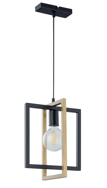 Angebot Hängeleuchte Modern Metall Schwarz Gold E27 bis 0,8 m