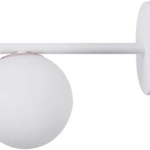 Aktuell Weiße Wandlampe Metall Glas satiniert H:18 cm blendarm