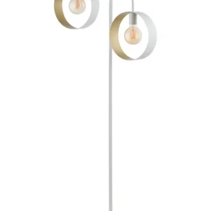 Sichere Zahlung Große Stehlampe Metall 164 cm Weiß Gold Ringe dekorativ