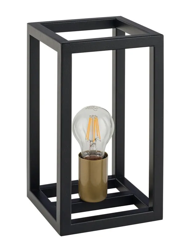 Must-Have Retro Tischlampe Metall Schwarz Gold E27 26 cm klein