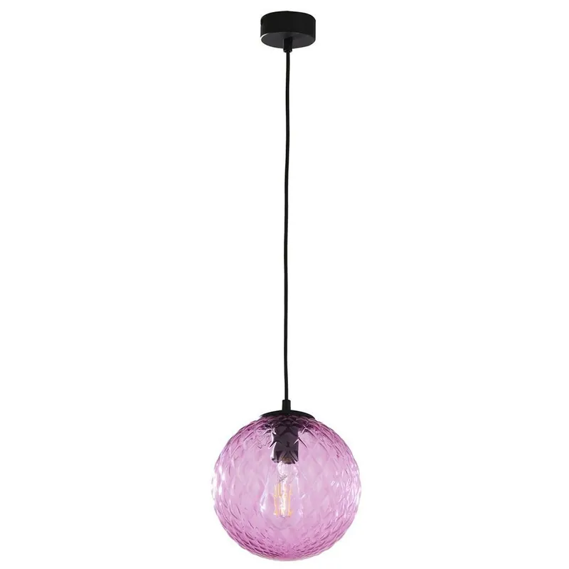 Pendelleuchte Schwarz Rosa E27 Glas Metall Modern Sofort Bestellen
