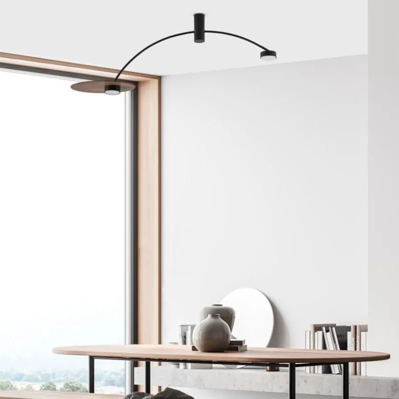 Deckenlampe 2-flammig GX53 Schwarz Holz B: 110 cm Saisonangebot