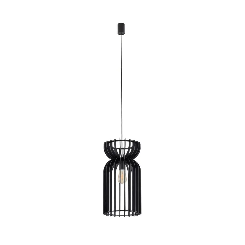 Must-Have Hängelampe Schwarz E27 Holz höhenverstellbar wohnlich