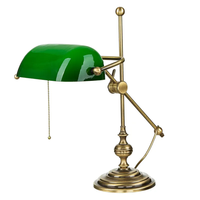 Jetzt Bestellen Bankerlampe Glas Messing massiv 47 cm